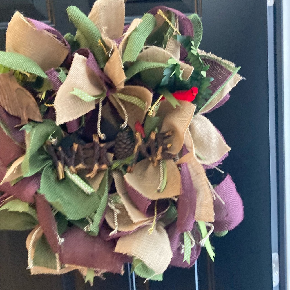 Burlap woodland wreath rustic